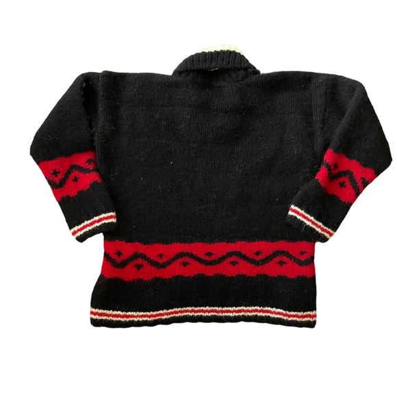 Vintage Moda Int'l 100% Wool Cowichan Chunky Knit Sweater Size S Fair Isle - Picture 4 of 4